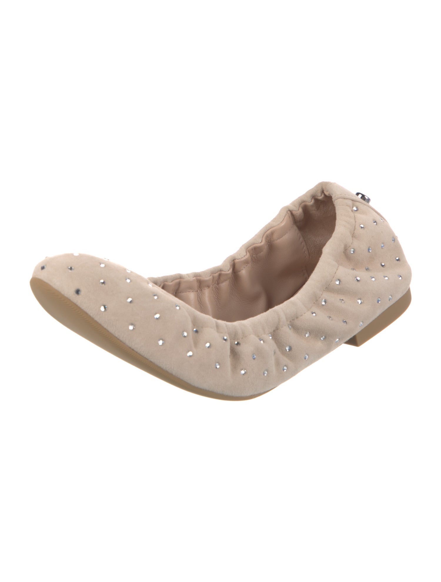 Stuart Weitzman Suede Crystal Embellishments Flats w/ Tags