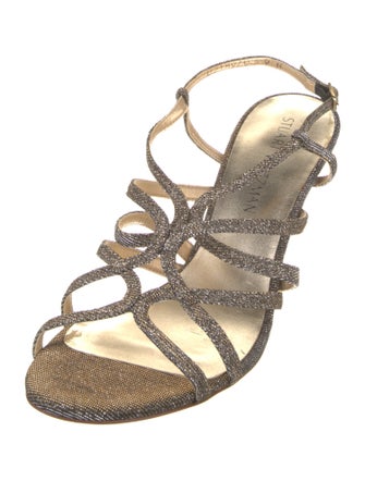 Stuart Weitzman Glitter Animal Print Slingback Sandals