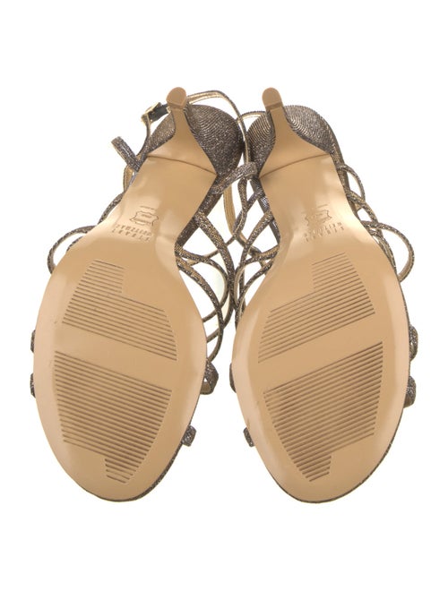 Stuart Weitzman Glitter Animal Print Slingback Sandals