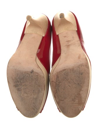 Stuart Weitzman Patent Leather Colorblock Pattern Pumps