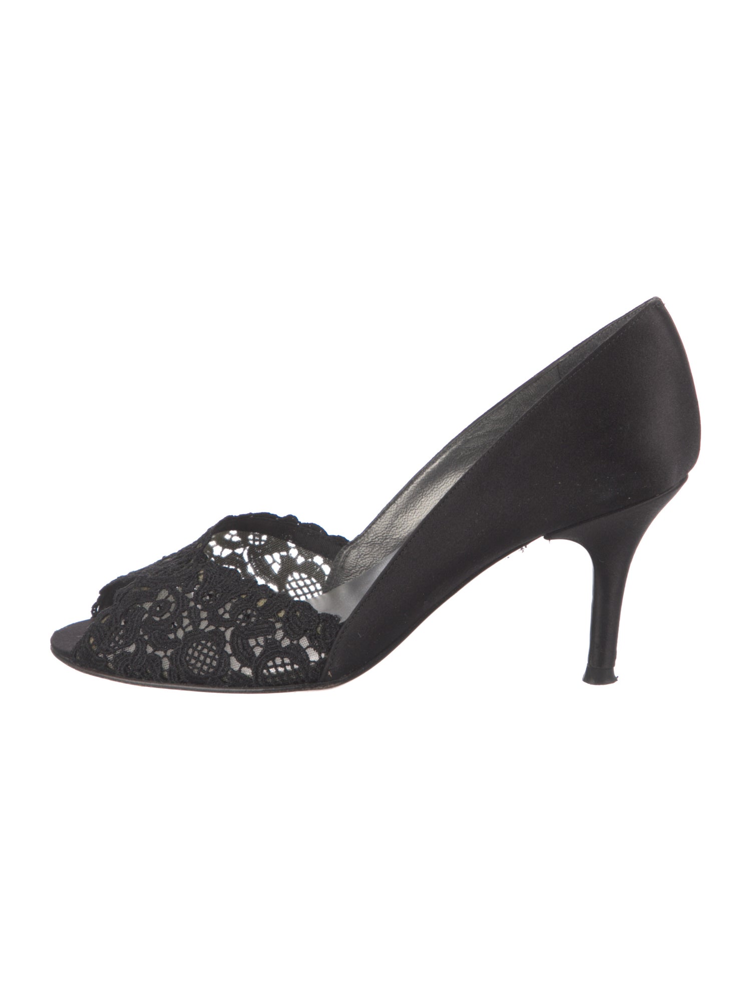 Stuart Weitzman Satin Crystal Embellishments D'Orsay Pumps