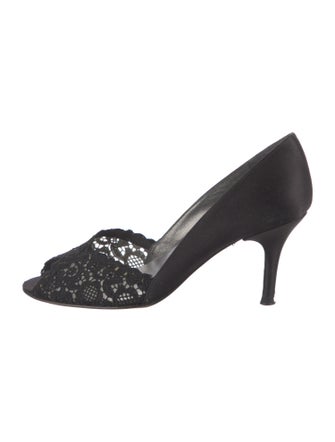 Stuart Weitzman Satin Crystal Embellishments D'Orsay Pumps