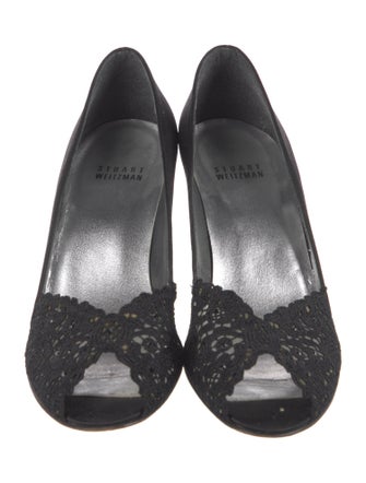 Stuart Weitzman Satin Crystal Embellishments D'Orsay Pumps