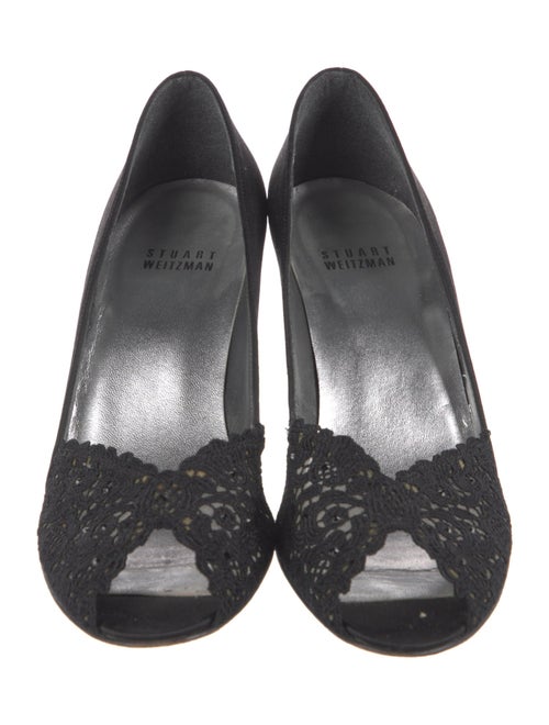 Stuart Weitzman Satin Crystal Embellishments D'Orsay Pumps