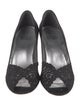 Stuart Weitzman Satin Crystal Embellishments D'Orsay Pumps