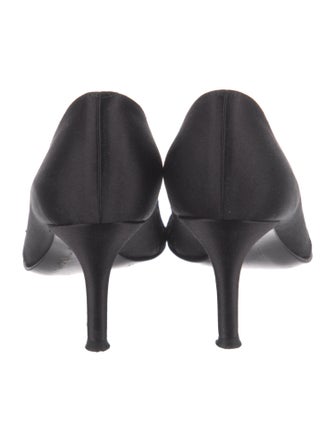 Stuart Weitzman Satin Crystal Embellishments D'Orsay Pumps