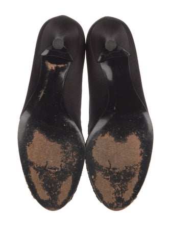 Stuart Weitzman Satin Crystal Embellishments D'Orsay Pumps