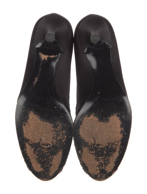 Stuart Weitzman Satin Crystal Embellishments D'Orsay Pumps