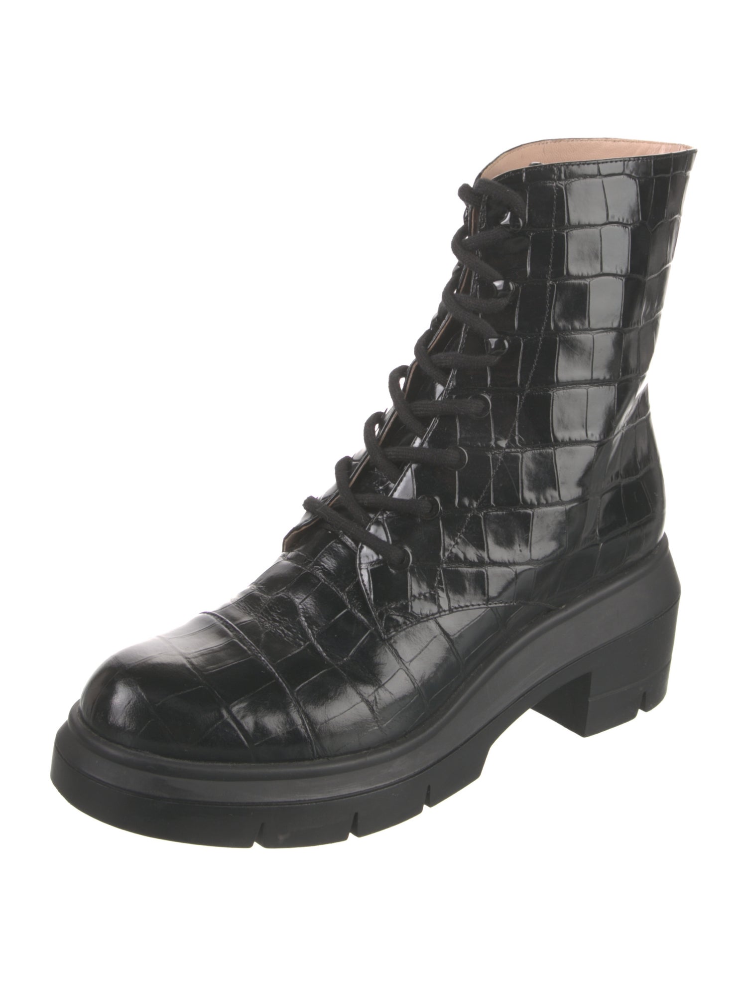 Stuart Weitzman Leather Combat Boots