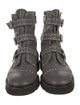 Stuart Weitzman Leather Studded Accents Combat Boots