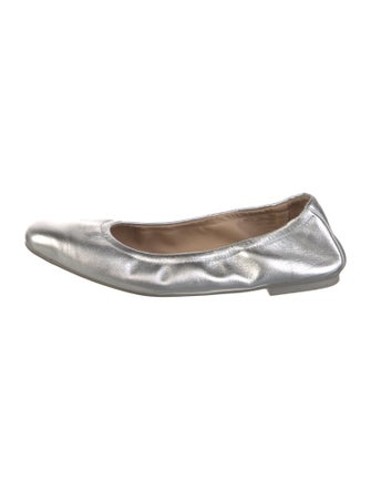 Stuart Weitzman Leather Bow Accents Ballet Flats