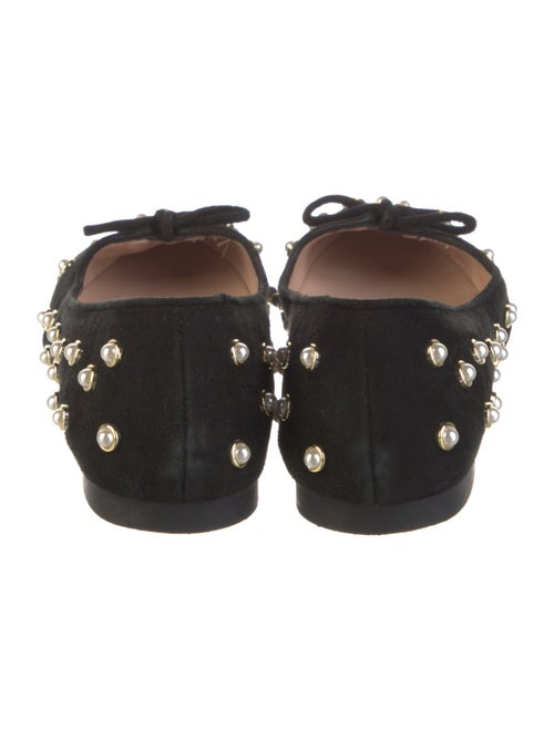 Stuart Weitzman Suede Bow Accents Ballet Flats