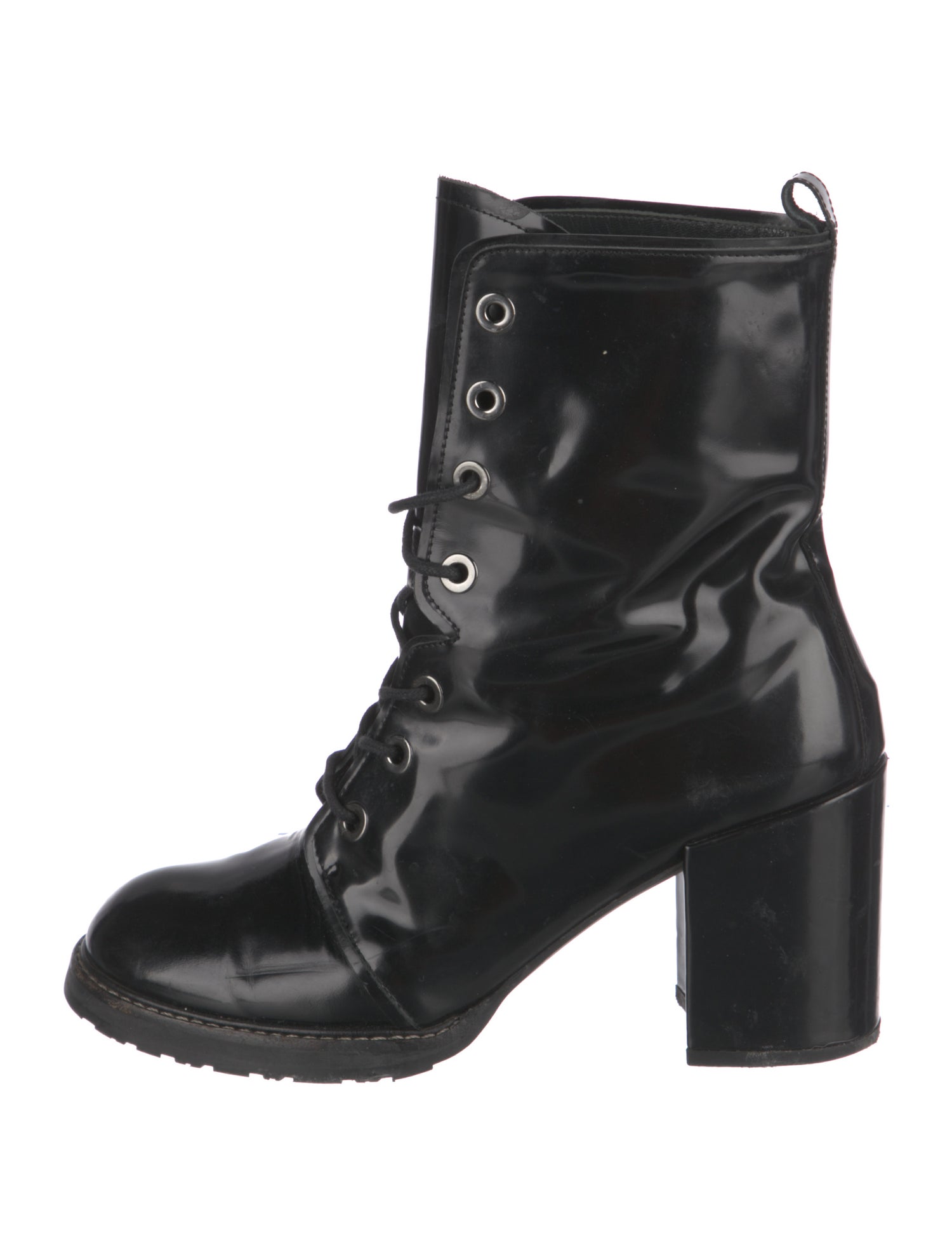 Stuart Weitzman Patent Leather Combat Boots