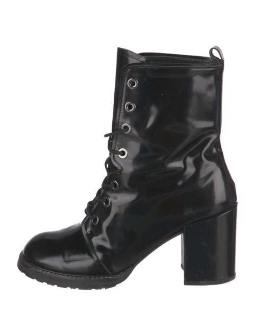 Stuart Weitzman Patent Leather Combat Boots