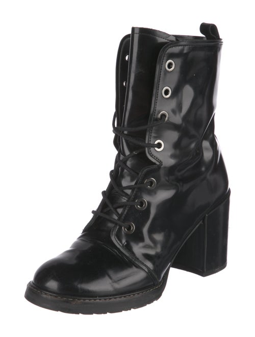 Stuart Weitzman Patent Leather Combat Boots