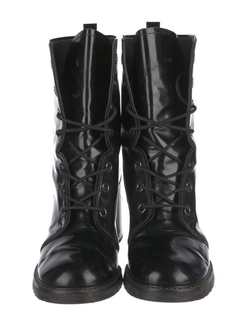 Stuart Weitzman Patent Leather Combat Boots
