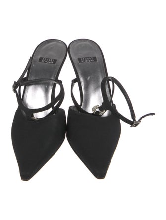 Stuart Weitzman Suede Crystal Embellishments Slingback Pumps