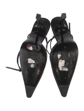 Stuart Weitzman Suede Crystal Embellishments Slingback Pumps