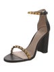 Stuart Weitzman Leather Studded Accents Sandals