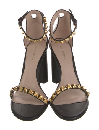 Stuart Weitzman Leather Studded Accents Sandals