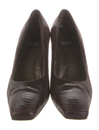 Stuart Weitzman Embossed Leather Pumps