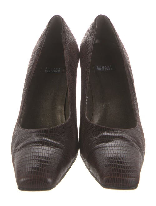 Stuart Weitzman Embossed Leather Pumps
