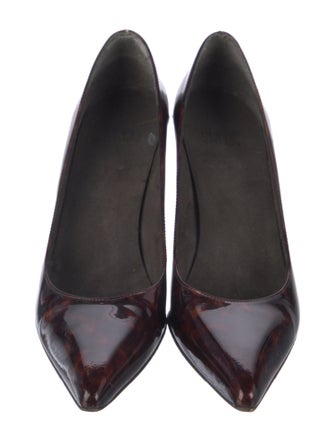 Stuart Weitzman Patent Leather Printed Pumps