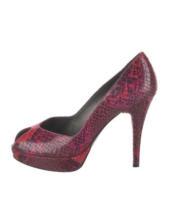 Stuart Weitzman Snakeskin Animal Print Pumps