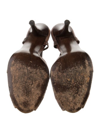 Stuart Weitzman Leather Printed Slingback Pumps