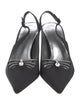 Stuart Weitzman Satin Crystal Embellishments Slingback Pumps