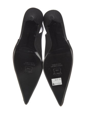Stuart Weitzman Satin Crystal Embellishments Slingback Pumps