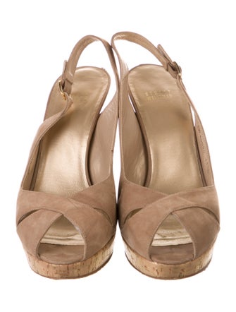 Stuart Weitzman Satin Slingback Pumps