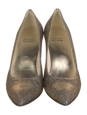 Stuart Weitzman Glitter Printed Pumps