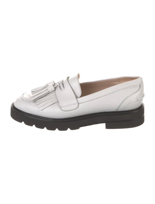 Stuart Weitzman Leather Tassel Accents Loafers