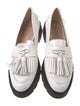 Stuart Weitzman Leather Tassel Accents Loafers