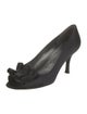 Stuart Weitzman Satin Ruffle Embellishment Pumps