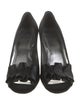 Stuart Weitzman Satin Ruffle Embellishment Pumps