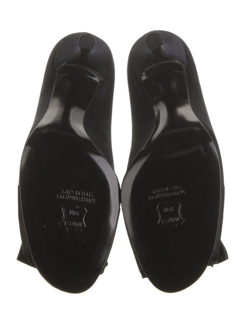 Stuart Weitzman Satin Ruffle Embellishment Pumps