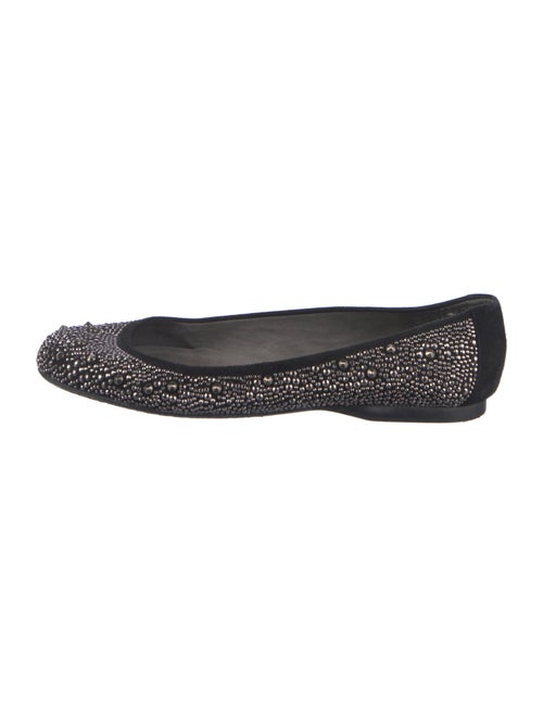 Stuart Weitzman Suede Studded Accents Flats