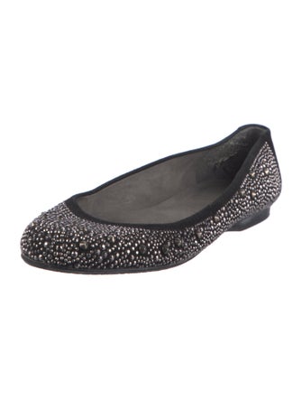 Stuart Weitzman Suede Studded Accents Flats