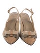 Stuart Weitzman Canvas Bow Accents Slingback Pumps