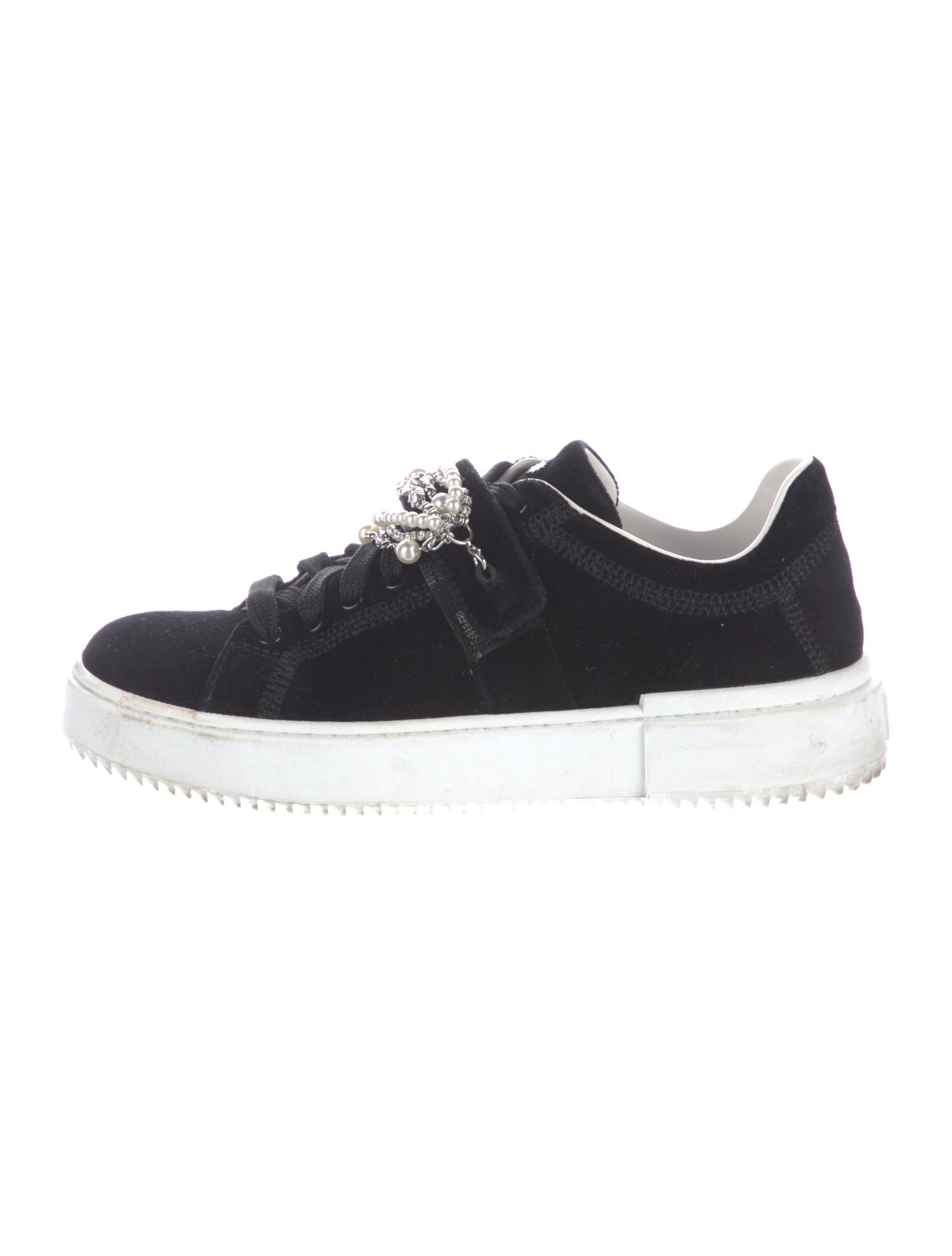 Stuart Weitzman Velvet Crystal Embellishments Sneakers