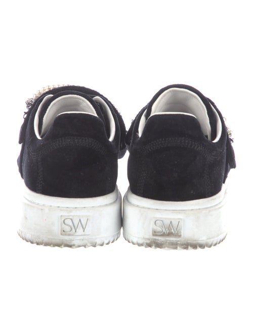 Stuart Weitzman Velvet Crystal Embellishments Sneakers