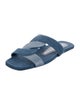 Stuart Weitzman Denim Colorblock Pattern Slides