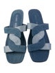 Stuart Weitzman Denim Colorblock Pattern Slides
