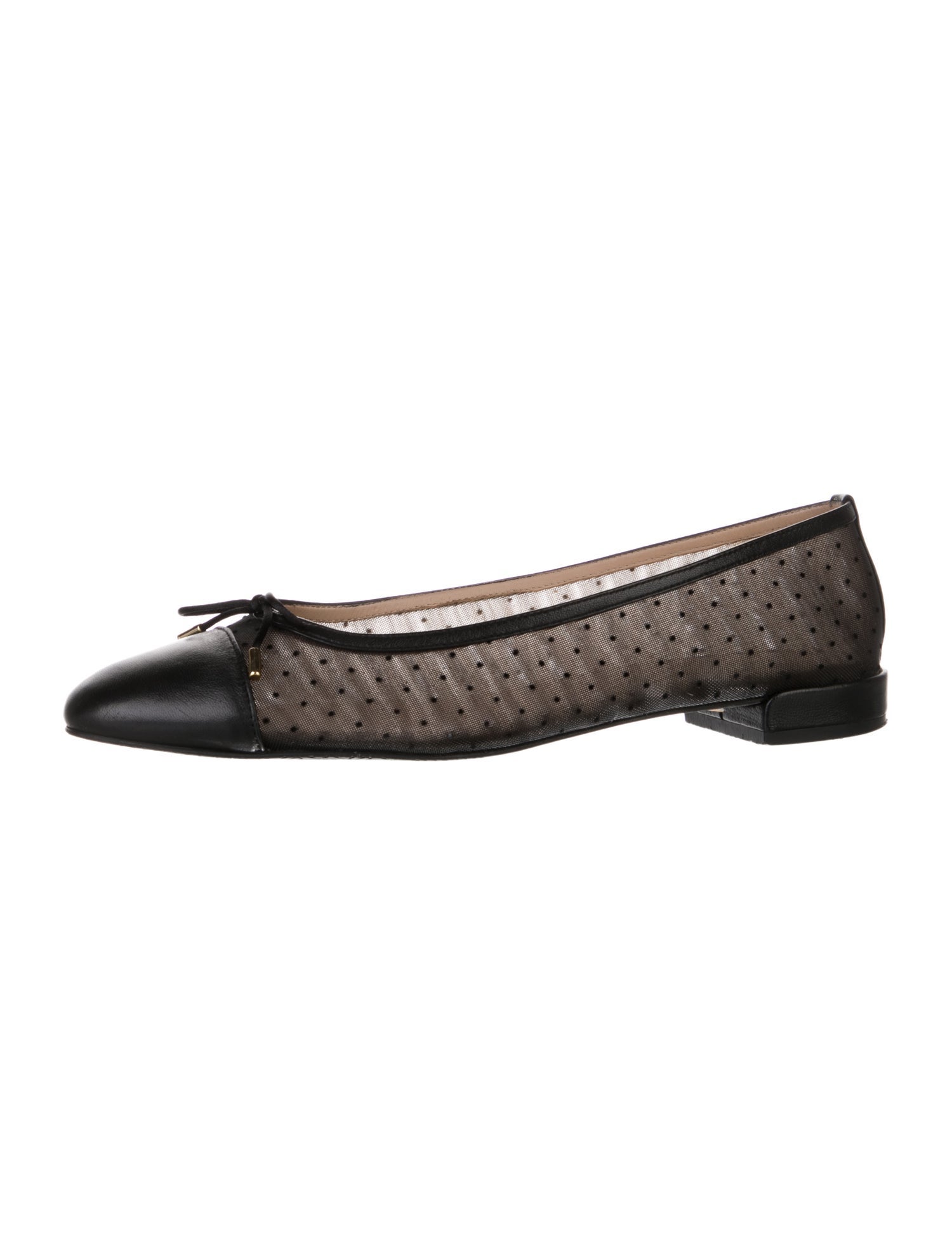 Stuart Weitzman Mesh Bow Accents Ballet Flats