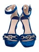 Stuart Weitzman Velvet Chain-Link Accents Sandals