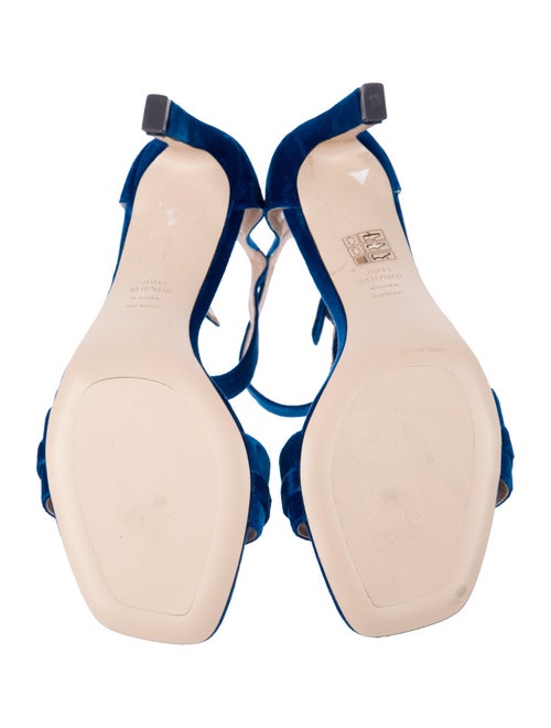 Stuart Weitzman Velvet Chain-Link Accents Sandals