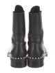 Stuart Weitzman Leather Beaded Accents Combat Boots
