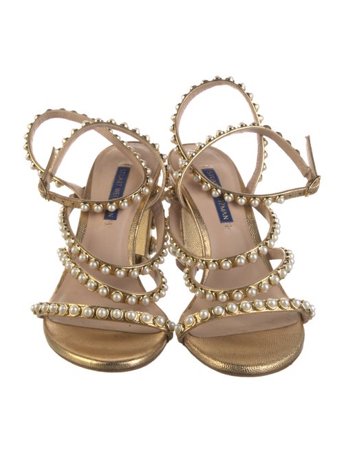 Stuart Weitzman Leather Studded Accents Sandals